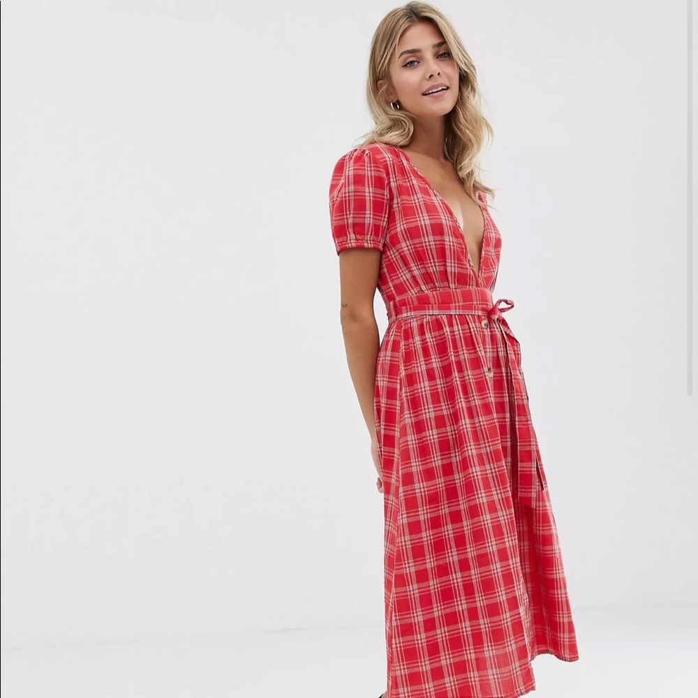 ASOS Deep V midi Dress